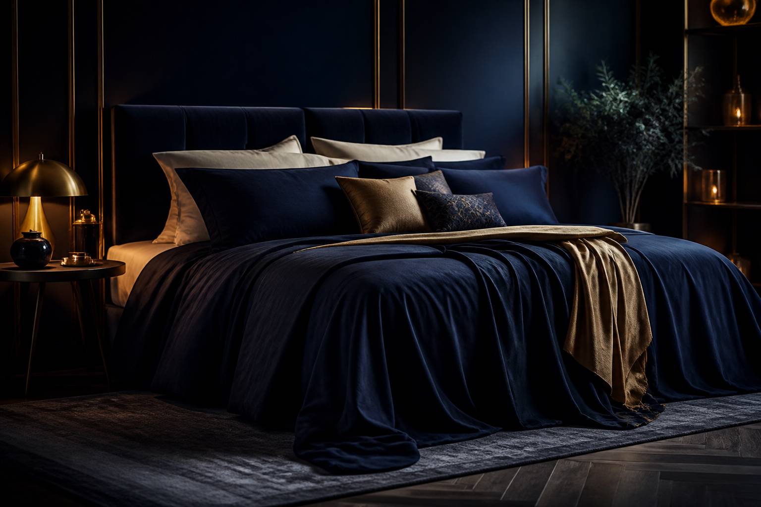 Literie premium sur grand matelas, texture de tissu elegant et drapage soyeux