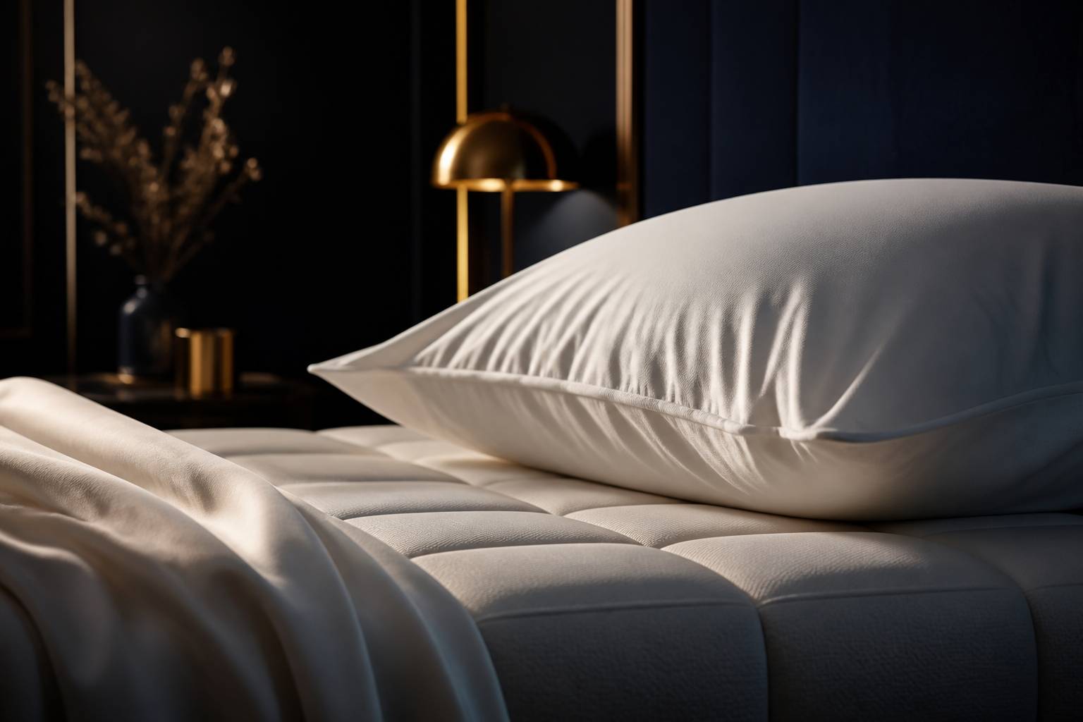 Oreiller moelleux et matelas texturé avec drap en coton