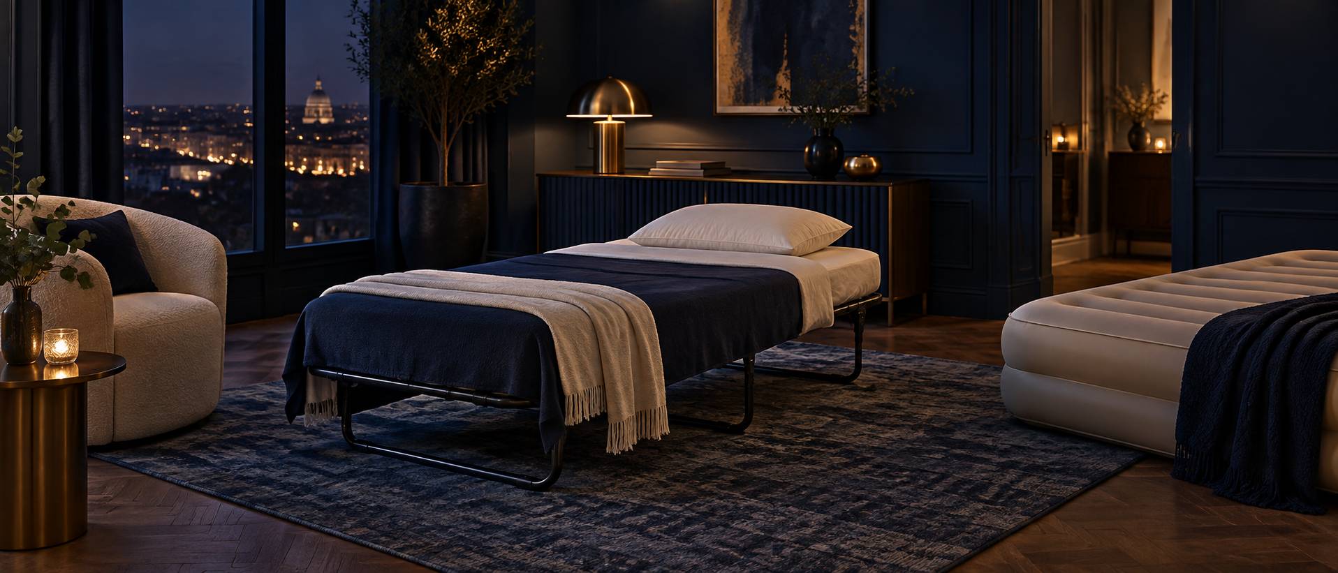 Illustration éditoriale du sujet : Matelas d'appoint : quelles solutions pour accueillir un invité confortablement