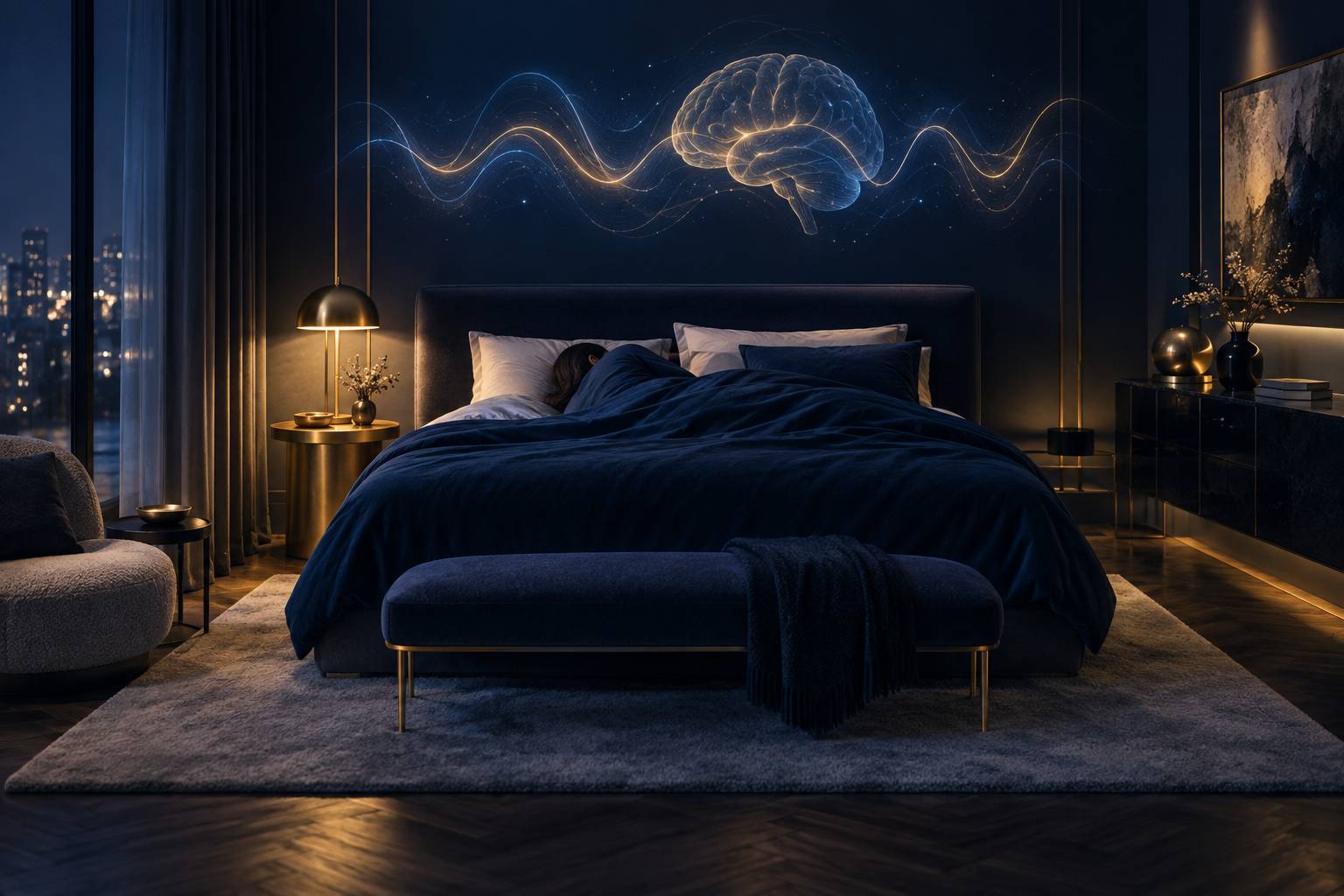 Illustration éditoriale du sujet : Sommeil REM : rôle, durée et impact du sommeil paradoxal sur la santé